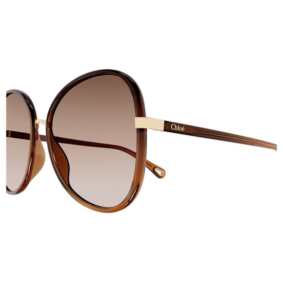 CHLOE BROWN GRADIENT OVERSIZED SUNGLASSES CH0030SA - Picture 4 of 5